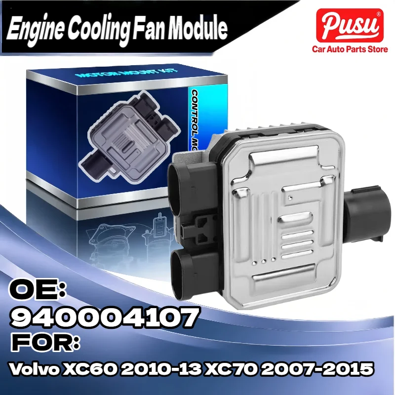 

Radiator Fan Motor Control Module for Volvo XC60 for XC70, Replaces OEM 940004107 940004105 940013802, 2007-2015 Models