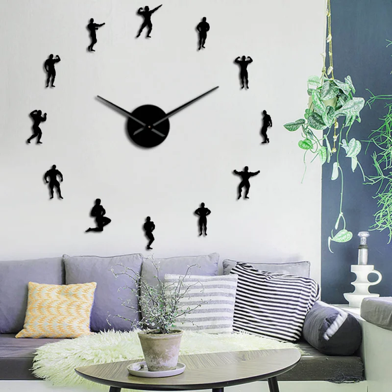 Reloj de pared acrílico sin marco para el hogar, personalizada para reloj pegatina de sala de estar, borde de reloj, elementos de Fitness