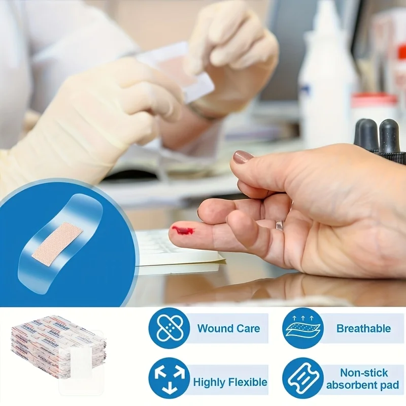 100 Stück Transparente Wasserdichte Pflaster Familien-Vielfaltspackung Durchsichtige Klebepflaster für Wundversorgung, Finger, Ellbogen, Knie und Fersen – Detail 5