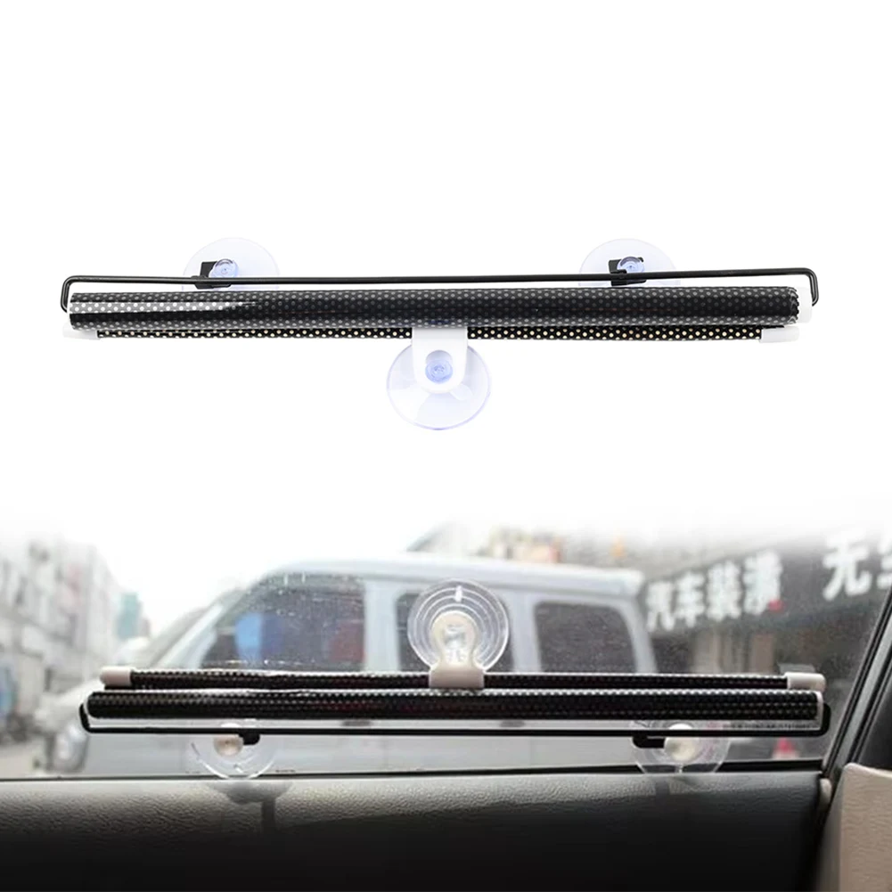 Front Window Telescopic Curtain Sun Shade Car Windshield 1 Pc Measuring 40cm×60cm for a wide range vehicles PVC Metal Black