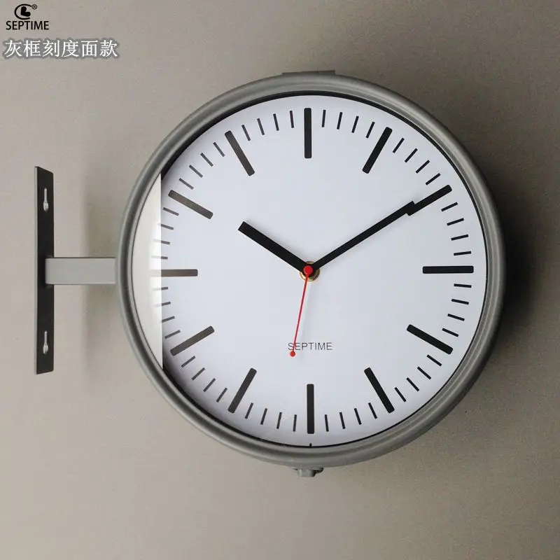 Metal Wall Clock Mechanism Double Faced Nordic Living Room Bedroom Silent Wall Watches Home Decor Reloj Pared Gift Ideas FZ447