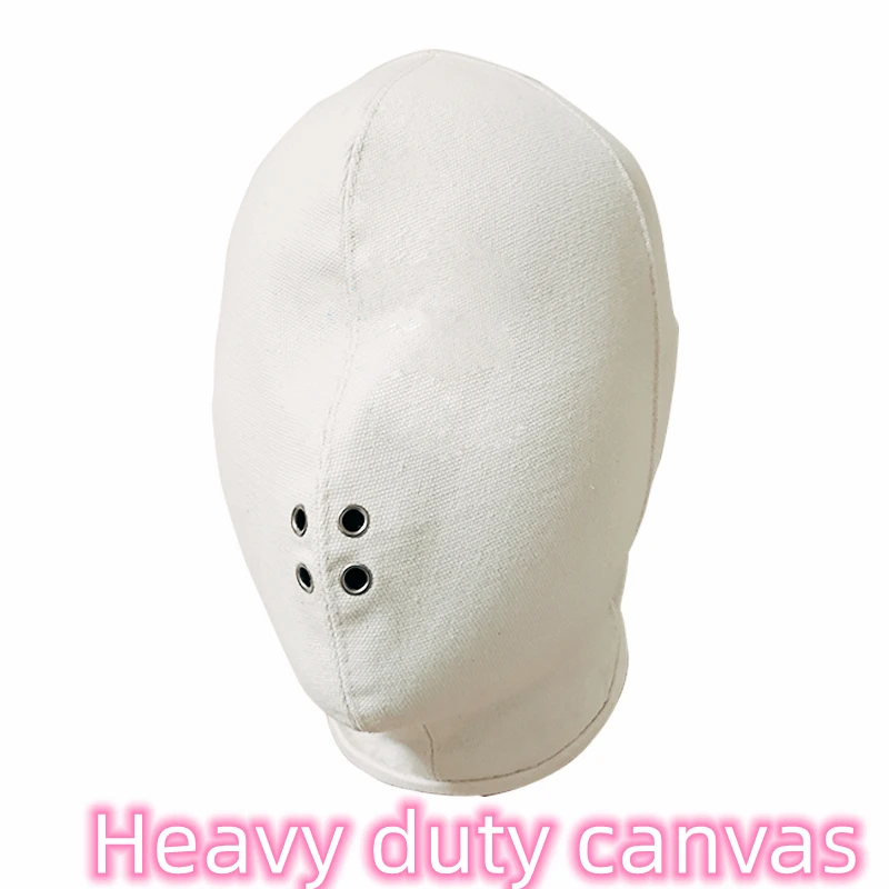 BDSM Heavy Duty Canvas Head Hood Thicken Handmade Face Mask Bondage Blindfold Breathable