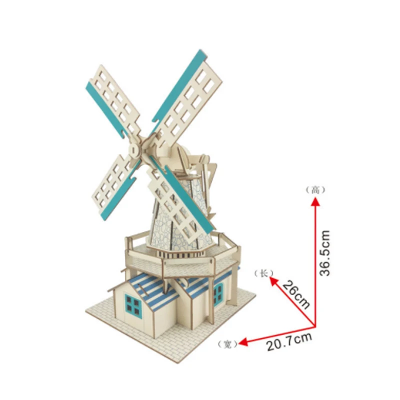 لتقوم بها بنفسك نموذج اللعب ثلاثية الأبعاد لغز خشبي الهولندية طاحونة مجموعات خشبية لغز لعبة تجميع اللعب هدية للأطفال الكبار P32