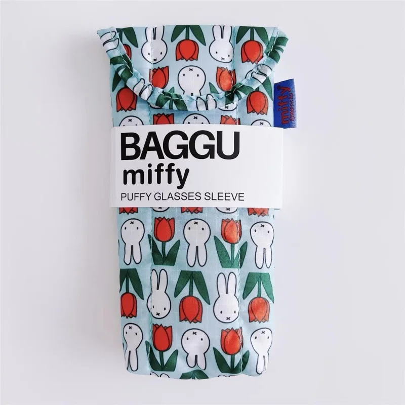 Miffy Cute Protective Case Portable Storage Bag Kawaii Magnetic Buckle Printed Cotton Clip Glasses Bag Cartoon Gift Toys