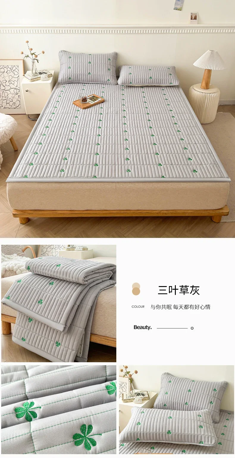 Spring Autumn Comfortable Durable Mattress Toppers Soft Breathable Soybean Fiber Filling Bed Pads Keep Warm Quilted Mattress Pad