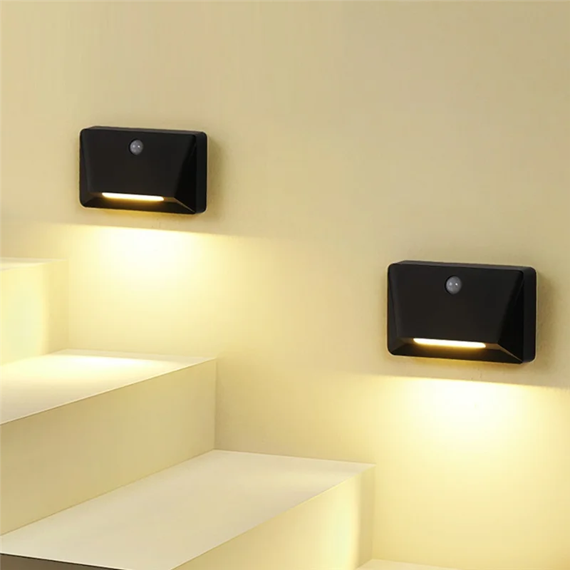 ABLK Casa Corredor Luz Noturna Corpo Humano Sensor Luz Inteligente LED Dormitório Carregamento Luz de Parede