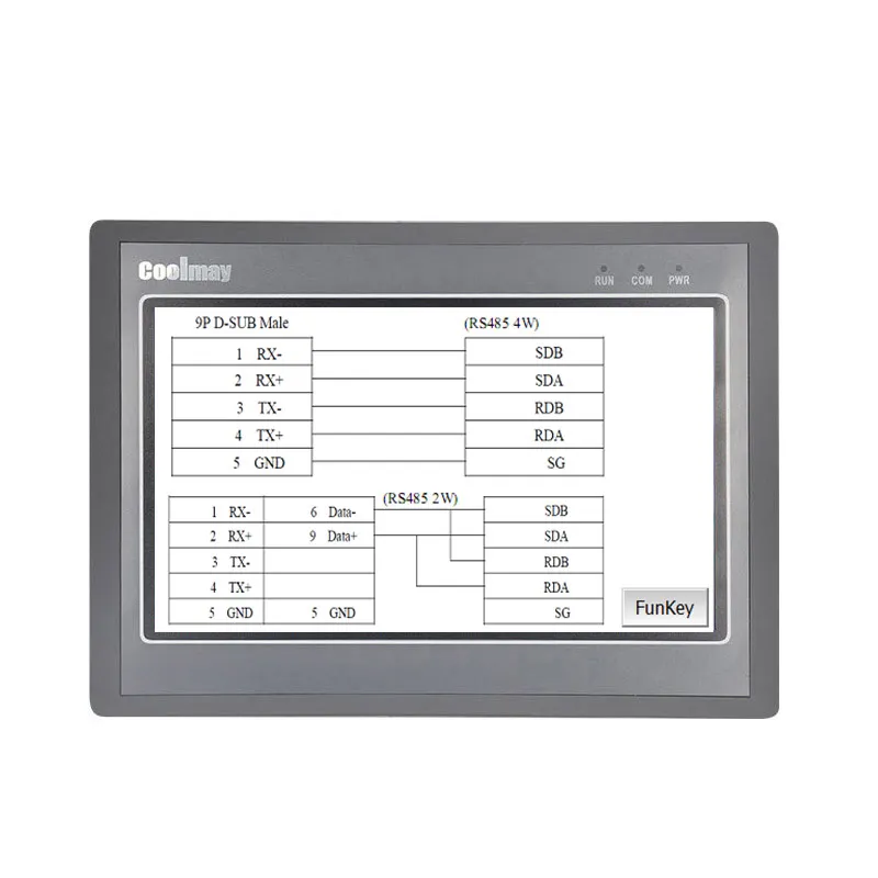 Coolmay حديثا 7 بوصة HMI PLC كومبو يدعم 24DI 20DO ومحرك سيرفو عالي السرعة للتحكم في النبض مختلط نقاط تناظرية مختلفة