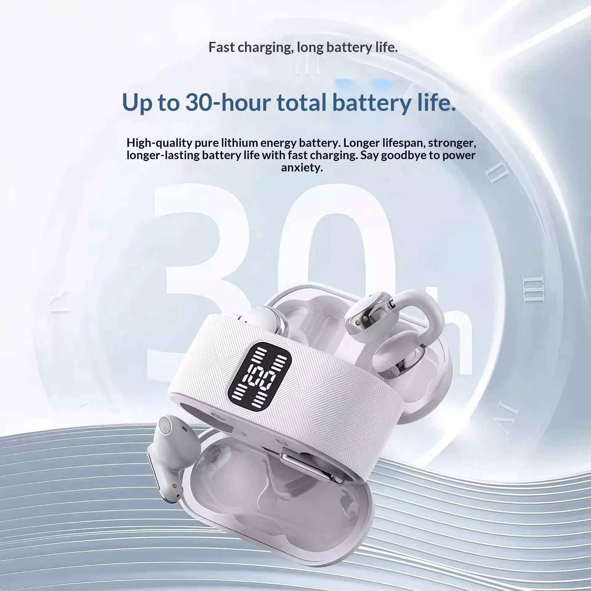 หูฟังแบบหนีบหู รุ่นใหม่ Q16 แบบ 2-in-1 สำหรับคู่รัก พร้อมจอแสดงผล LED แสดงพลังงาน ลดเสียงรบกวน ใช้งานได้ยาวนาน ดีไซน์ทันสมัย เหมาะสำหรับเล่นเกม