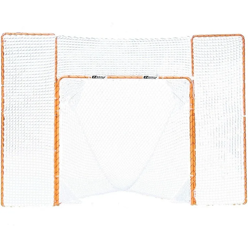 

EZGoal Lacrosse Folding Goal with Backstop and Targets, Orange, 6' x 6'