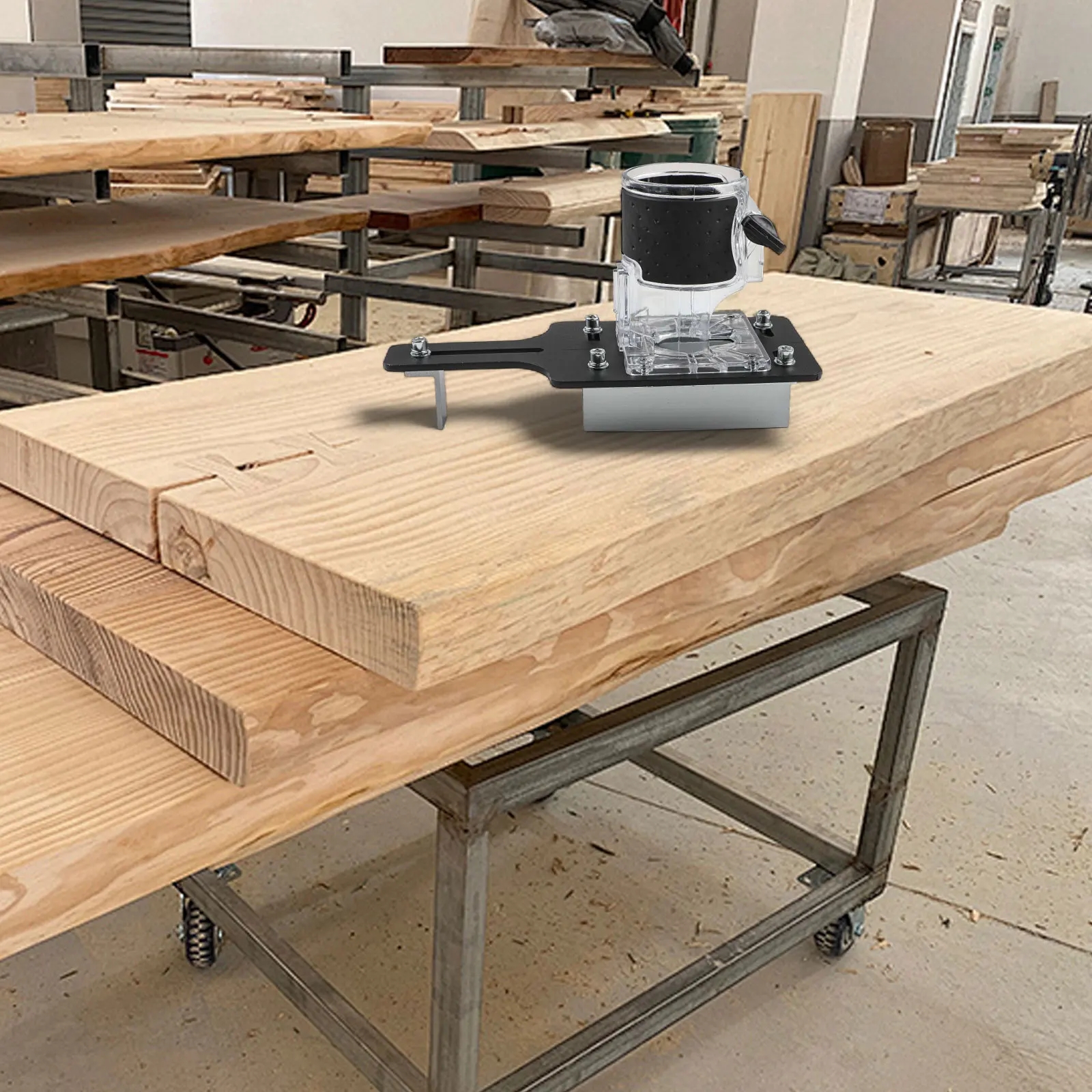

245x10mm Invisible Fastener Adjustable Trimmer Bracket Wood Router Mortising Jig Aluminum Clamp Broad Wood Board Range