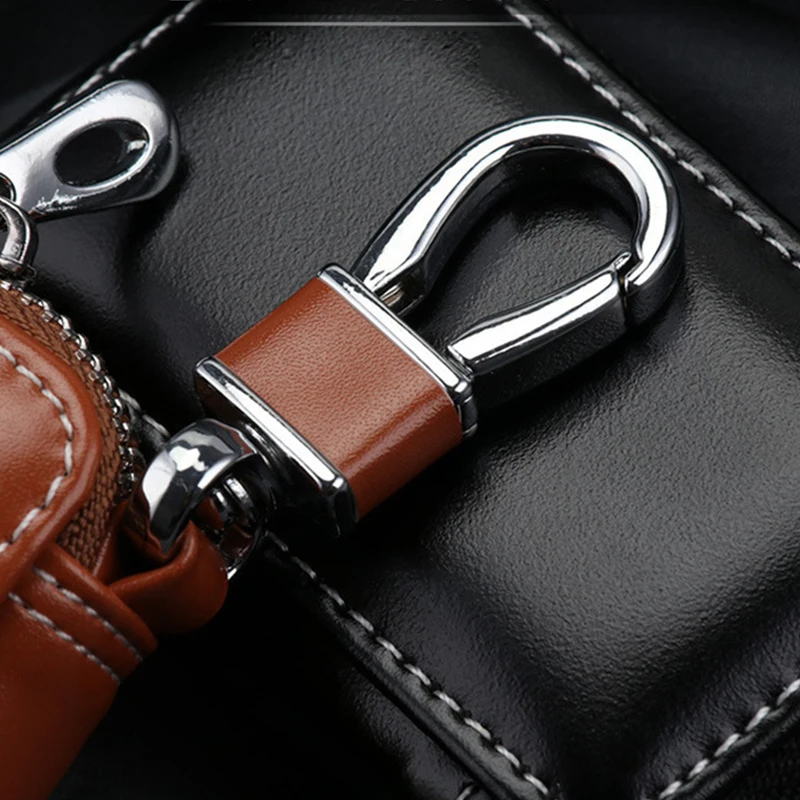 5/10/20Pcs Wholesale Men's Multi-functional Light Leather Key Bag Waist Hanging Key Bag Large Capacity Car Key Bag Type Purse