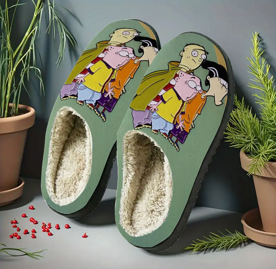Home Baumwolle benutzerdefinierte Hausschuhe Herren Damen Sandalen Camouflage klassische Cartoon E-EdEddNEddys Plüsch Schlafzimmer lässig warm halten Slipper