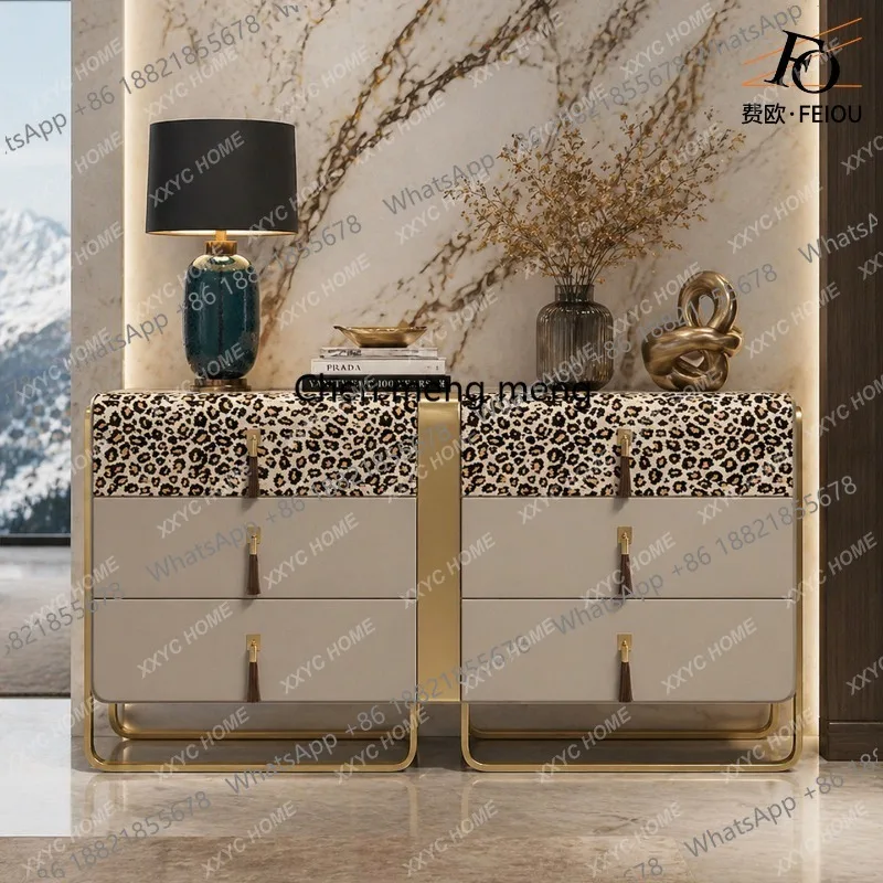 Premium light luxury six-chest cabinet marble custom storage storage cabinet entrance side cabinet