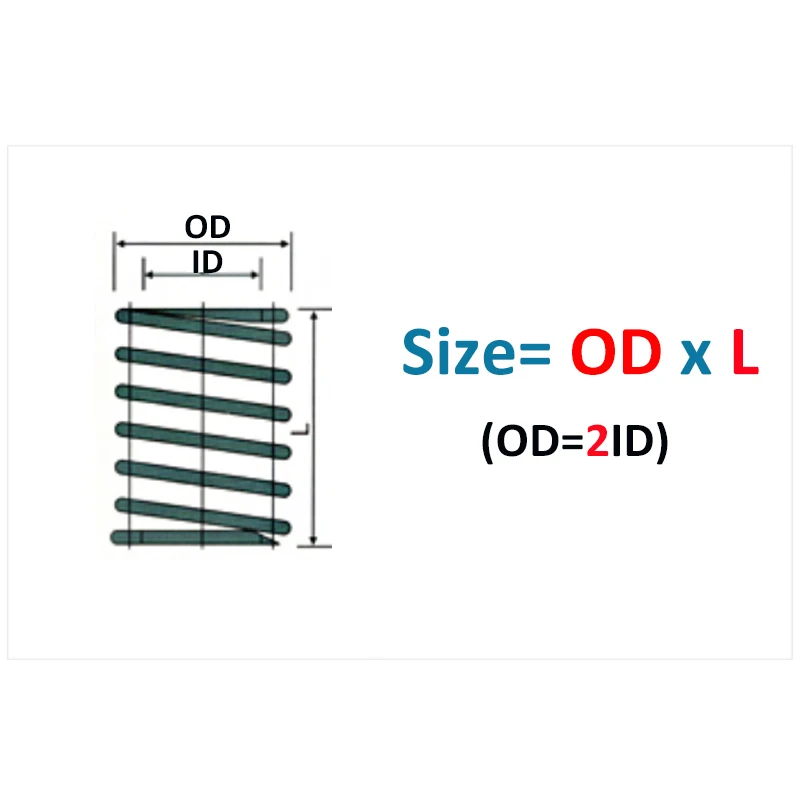 무거운 하중 그린 몰드 다이 용수철 나선형 스탬핑 압축 스프링, 외경 6-50mm, 내경 3-25mm