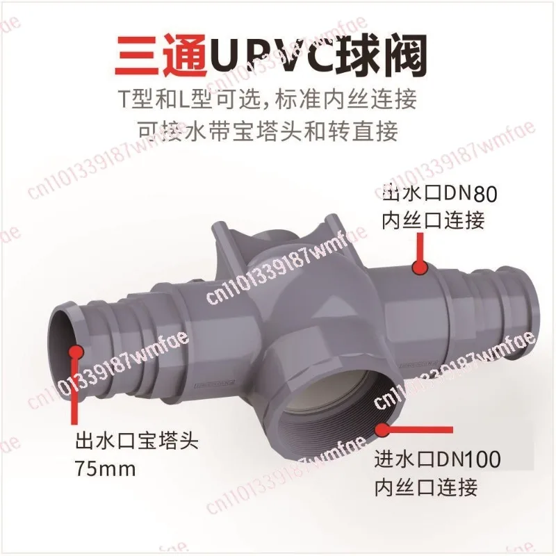 4G/intelligent irrigation valve DN90 irrigation electric valve PVC three-way ball valve solar automatic watering