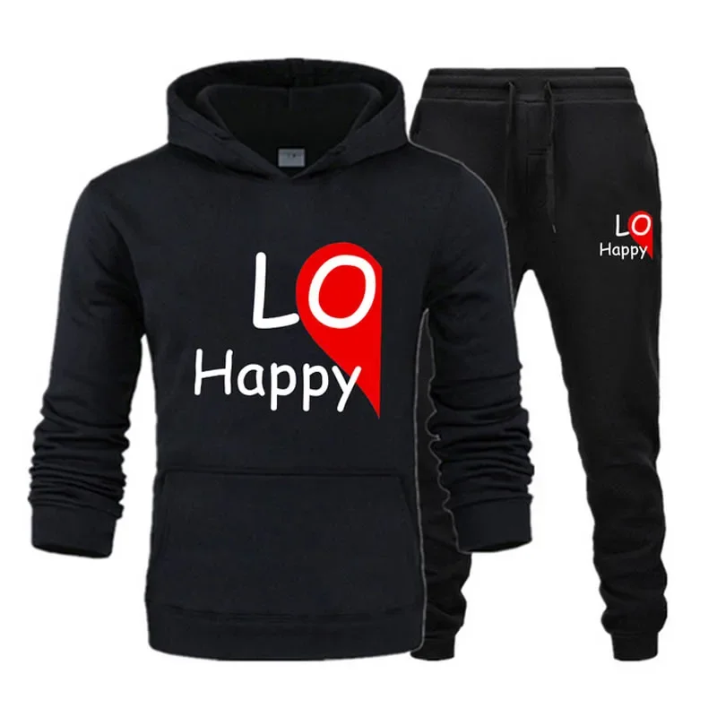 Conjunto de ropa deportiva para hombre y mujer, Sudadera con capucha y pantalones de Jogging, chándal de 2 piezas, moda Unisex, primavera y otoño