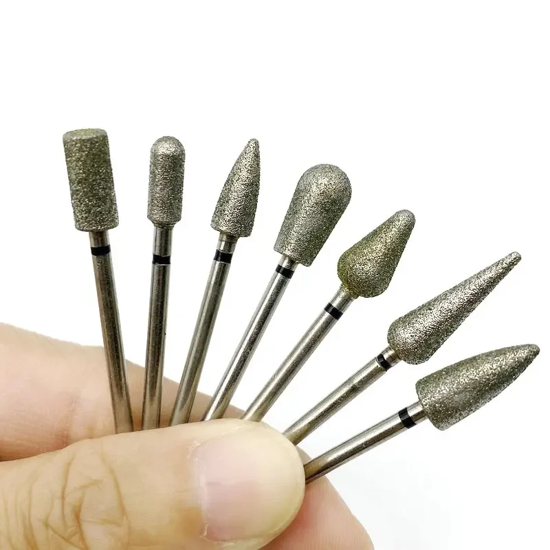 1pc Diamond Nail Drill Bit For Manicure Cutter Dental Diamond Grinding Polish Burs Dental Lab Polisher 2.35mm Shank