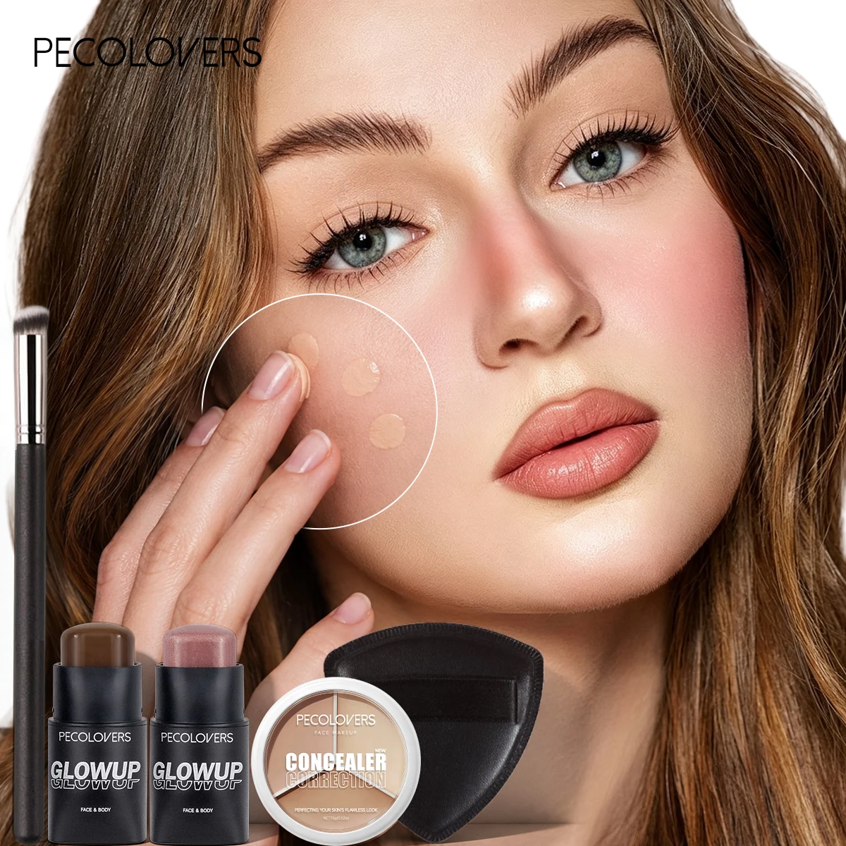 5PCS/Set Face Makeup Set - Smudge-resistant, Covers Dark Circles, Acne Marks and More, Sculpts and Brightens The Face, Smooth