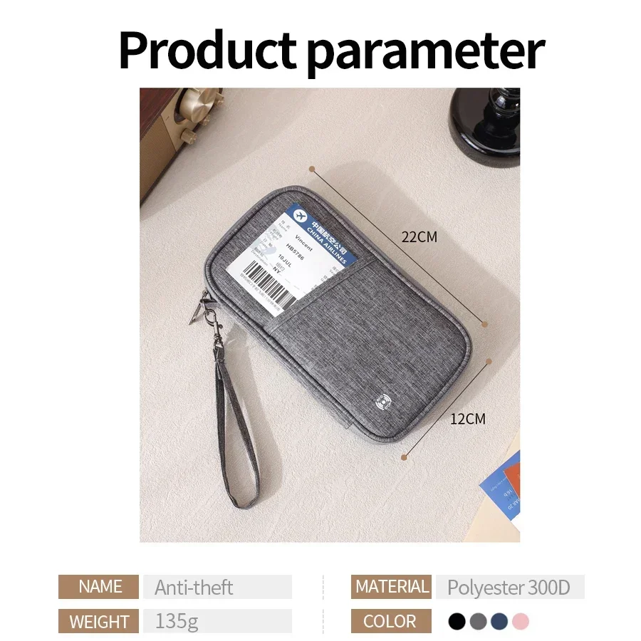 محفظة جواز السفر Rfid، حقيبة حامل جواز السفر، محفظة أساسيات السفر العائلي، منظم المستندات، حافظة بطاقات الائتمان للسفر