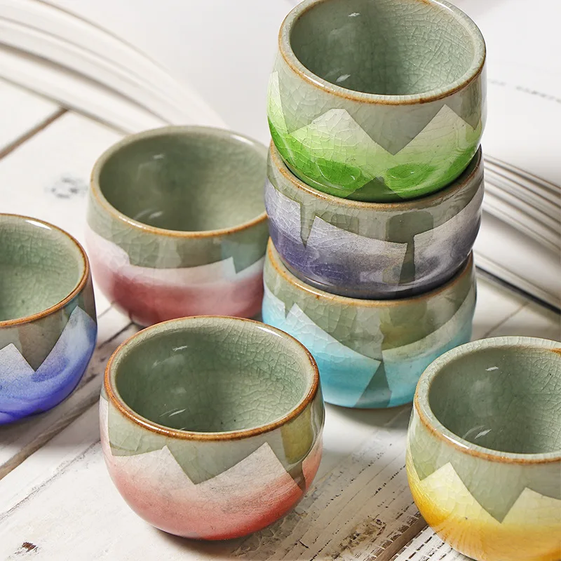 Japan Imported Kutani Ceramic Cup Meishan Kiln Silver Colorful Cup Shot Glass Sake Cup