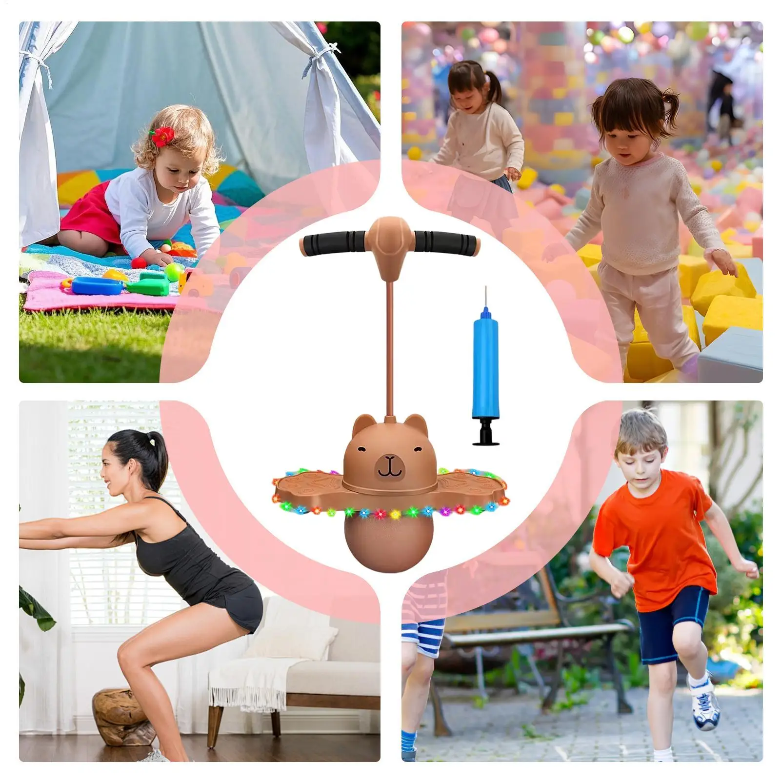 Springball für Kinder, aufblasbares interaktives Balance-Spielzeug, Hochsprungspielzeug, springender Ball für Jungen und Mädchen, Kindergarten, Grundschule