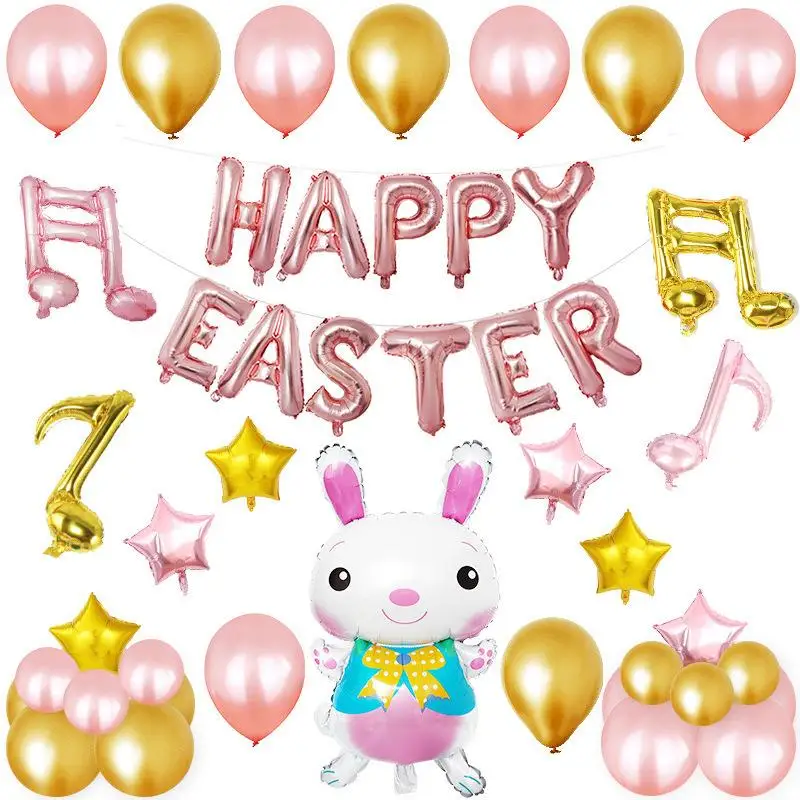 

Easter Themed Balloon Costume Set Cartoon Rabbit Design Aluminum Foil Party Decoration Scene Arrangement Supplies