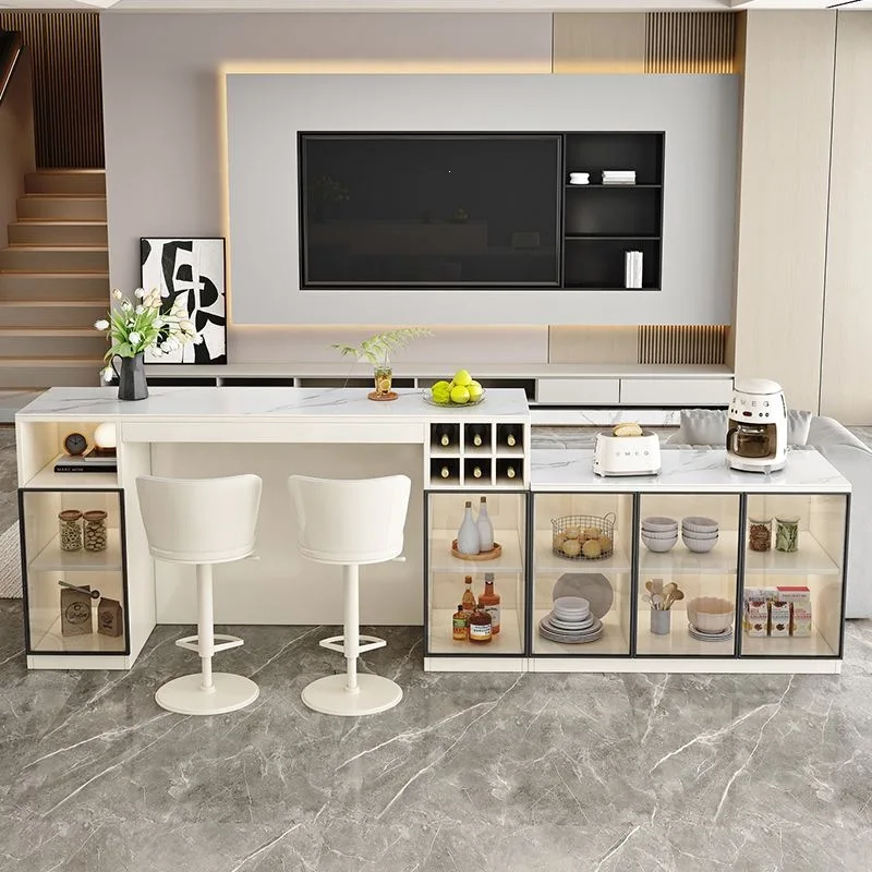 Light luxury bar table Modern simple household living room Slate small apartment Nakajima table Solid wood partition cabinet