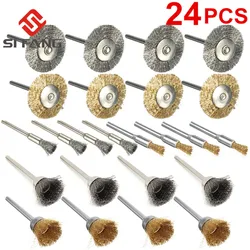 Stainless Steel Wire Wheel Brush dremel rotary tool for mini drill dremel Polishing Dremel Accessories Rust Removal Brush Set