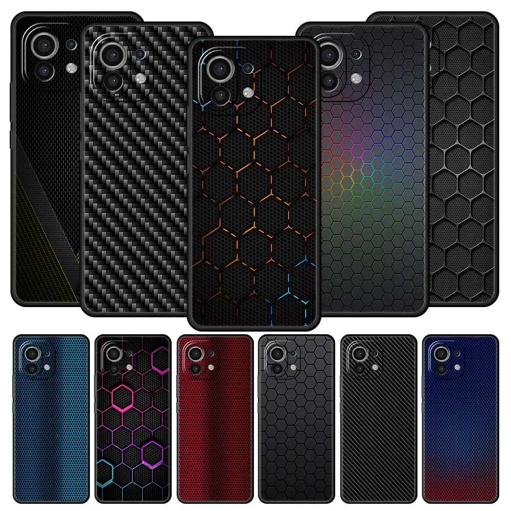 

Phone Case For Xiaomi 13 12 11 Lite 12T 11T 10T 9T Mi Poco M4 M3 X4 X3 Pro F4 F3 GT 5G Cover Black Silicone Shell Carbon Fiber