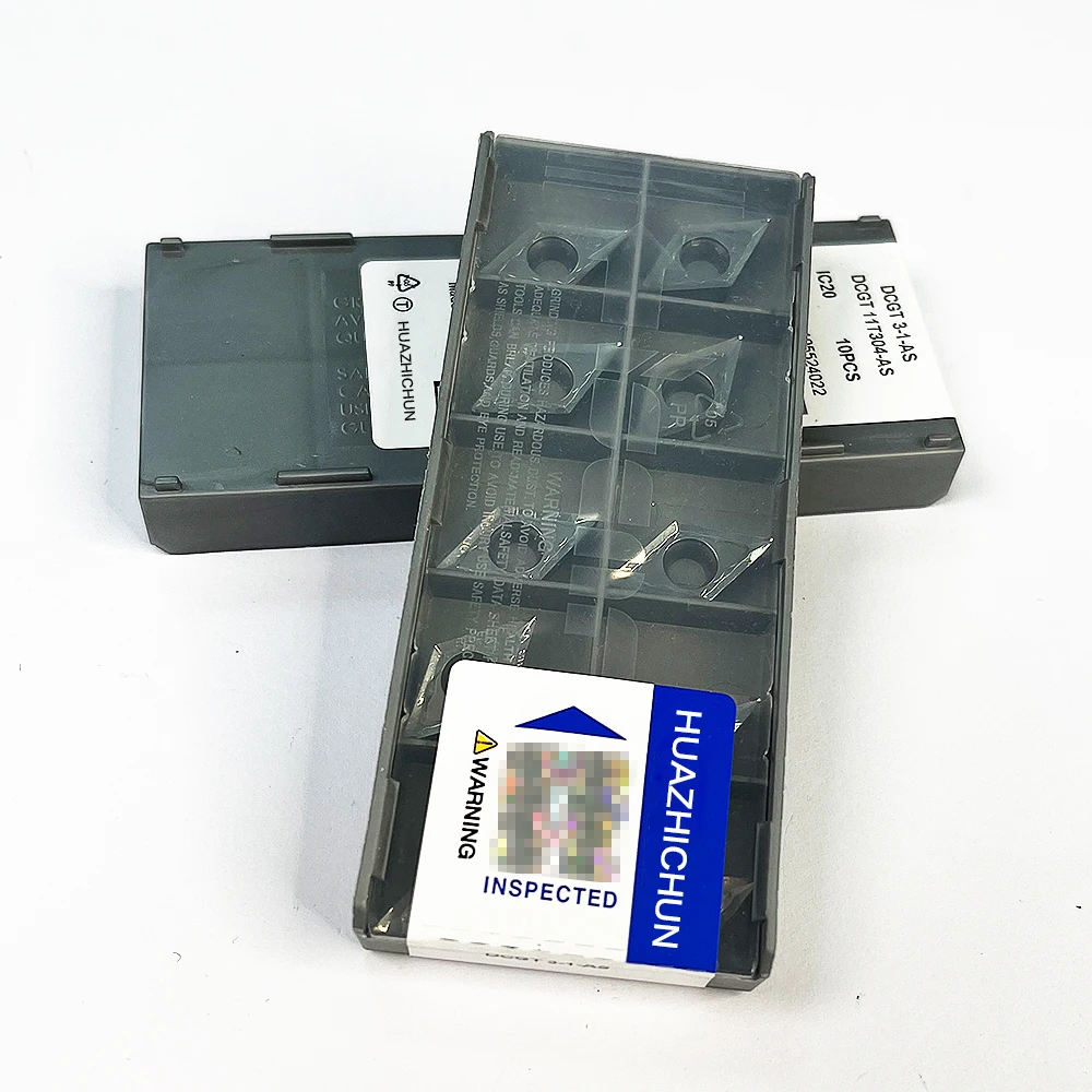 HUAZHICHUN 10 pz DCGT 11T304-AS Utensile per tornitura esterna Inserto per tornitura in alluminio Lavorazione di rame e alluminio
