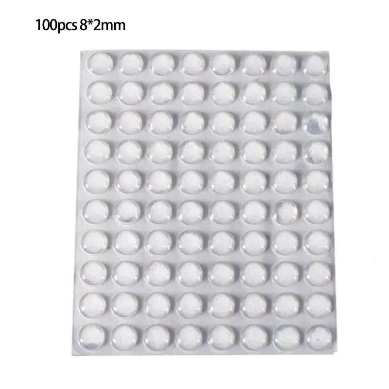 100pcs 8mmx2mm Transparent Silicone Granules Door Handle Sticker Transparent Anti Bump Silicone Cushioning Anti Slip Mat image 5