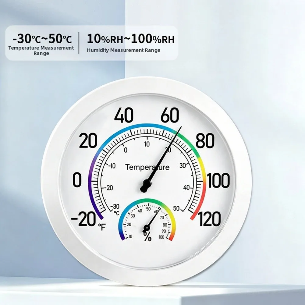 Mechanical Analog Hygrometer Thermometer for Home Office Aluminum Construction Clear and Dual Scale 30C 50C 10RH 100RH