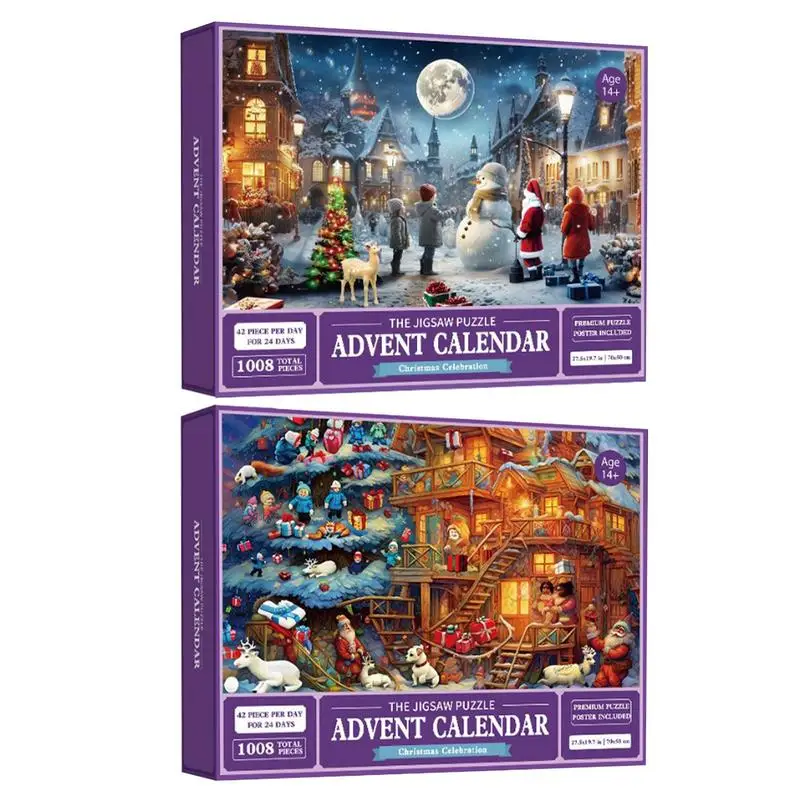 

Advent Calendar Puzzle 1008Pcs Christmas Holiday Puzzles Christmas Gifts box Christmas Jigsaw Puzzles 24 Days Xmas Surprise