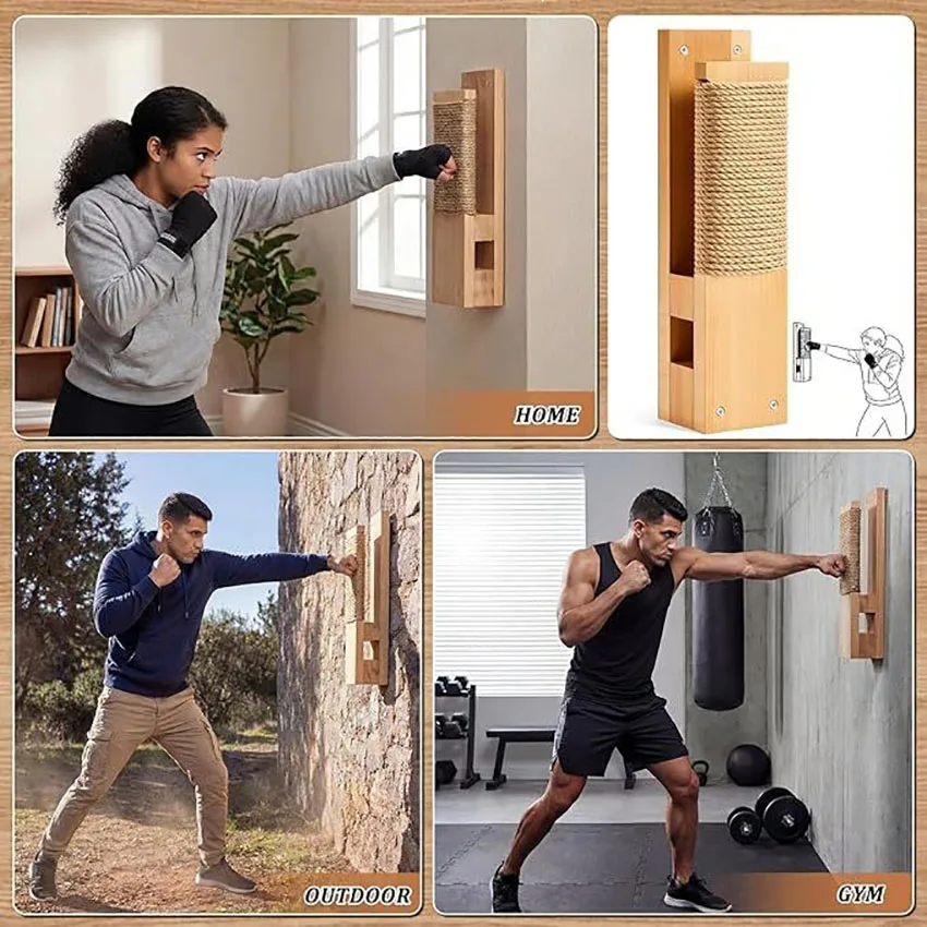 Home Wall Mount Makiwara Board Solid Wood Punching Pad Karate Boxing Training Target for Home Gym Strike Technique Practice