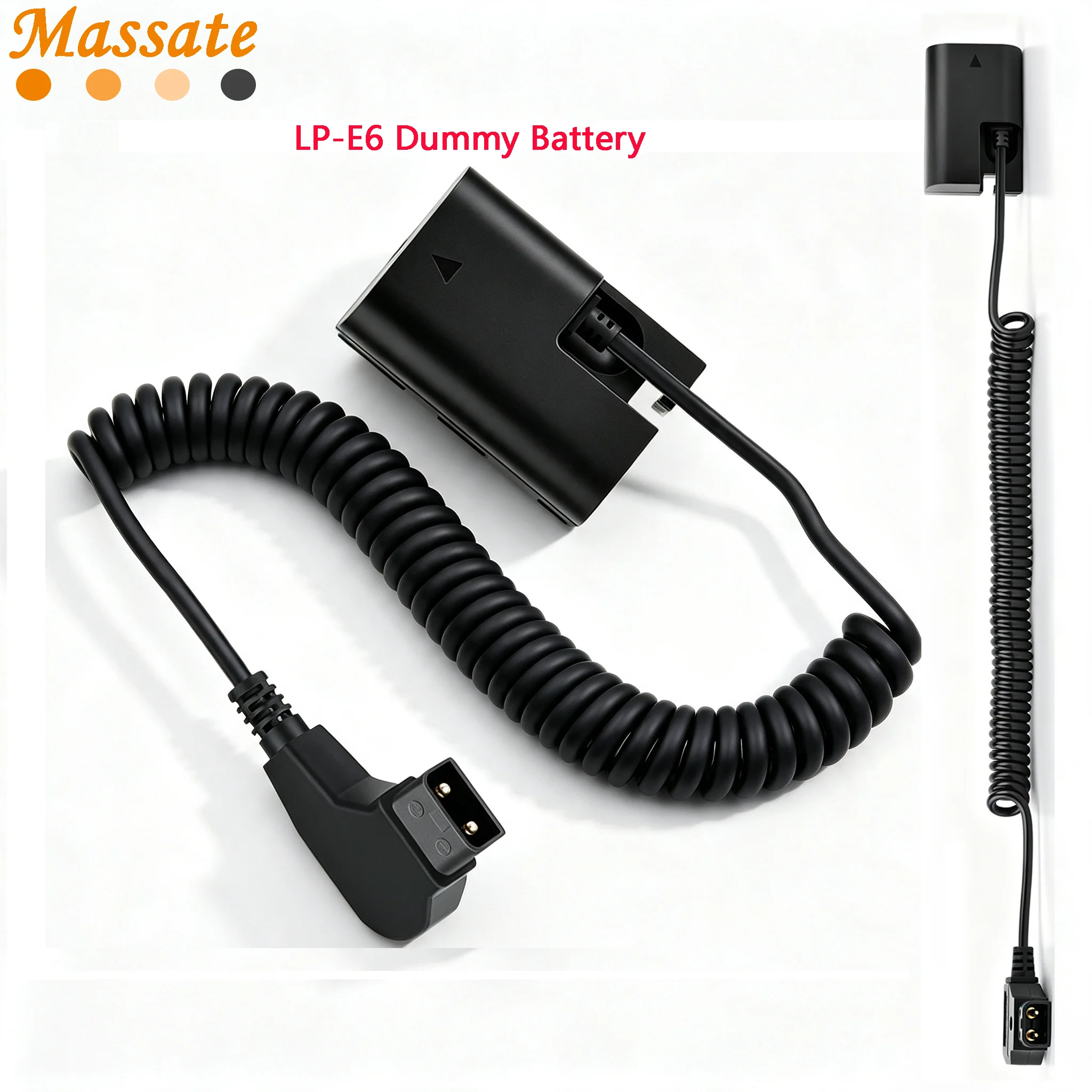 Massate LP-E6 LP-E6NH DR-E6 Dummy Battery D-TAP Coupler Power Supply For Canon EOS R5 R6 5DS R 7D 6D 5D3 5D4 90D 80D 70D 60Da
