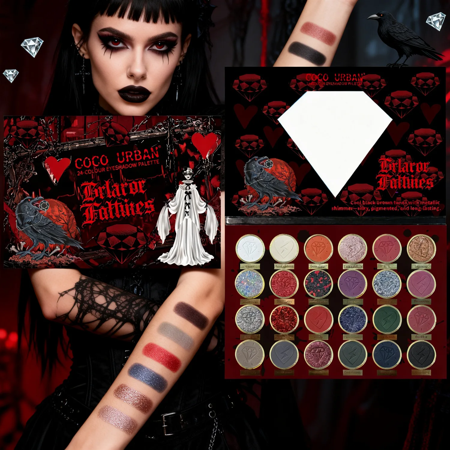 Eyeshadow Glitter Pigment - 24-Color Dark Elf Eyeshadow Palette Gothic