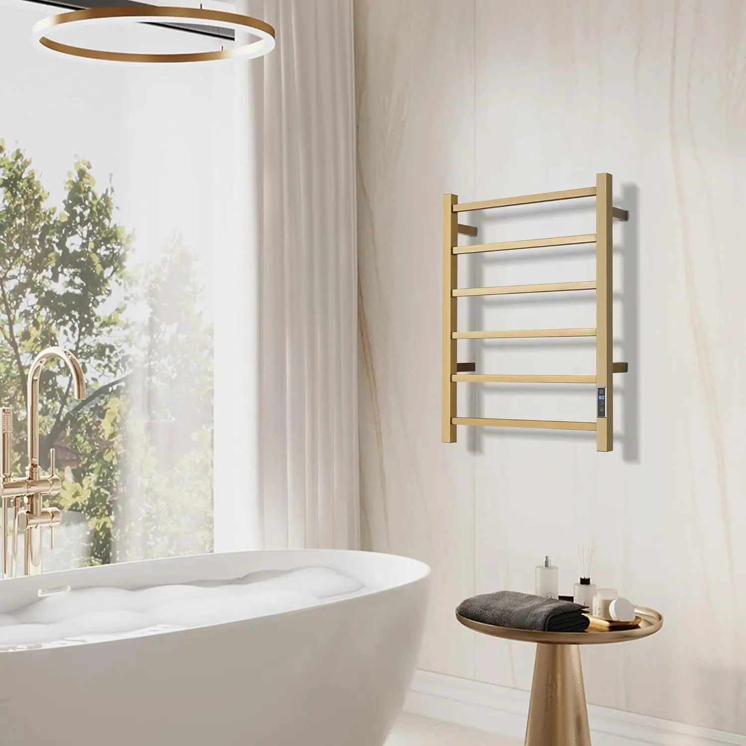 Built-in timer Bathroom wall-mounted towel heater Plug-in electric heating towel rack Stainless steel towel heater