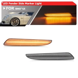 2x For Benz W211 E-Class Facelift E320 E350 E550 E63 AMG 2007-2009 Front Bumper Amber Led Fender Side Marker Lights