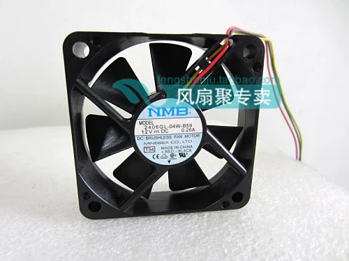 Freight free new original NMB 6CM6015 12V0.26A 2406GL-04W-B50/59 double ball cooling fan