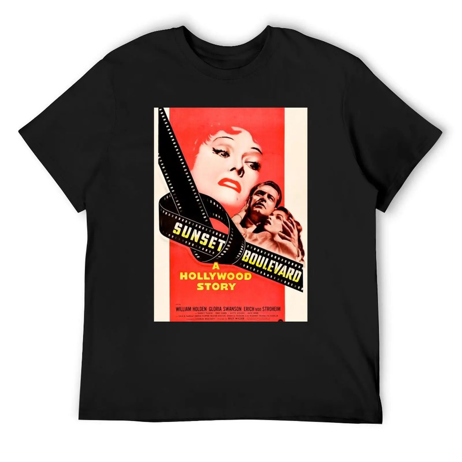 Sunset Boulevard - vintage movie poster T-Shirt anime figures vintage clothes plus size tops sweat t shirt for men