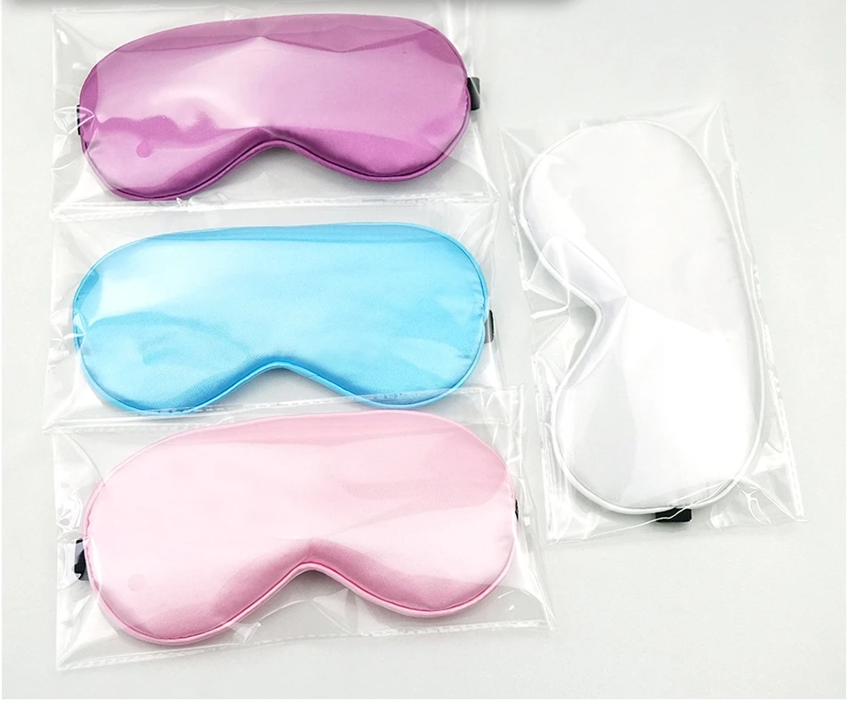 Eye Sleep Mask Eyepatch Striped Imitated Silk Eye Cover Travel Relaxing Sleeping Aid Blindfold Cartoon Sleeping Mask Eyepatch