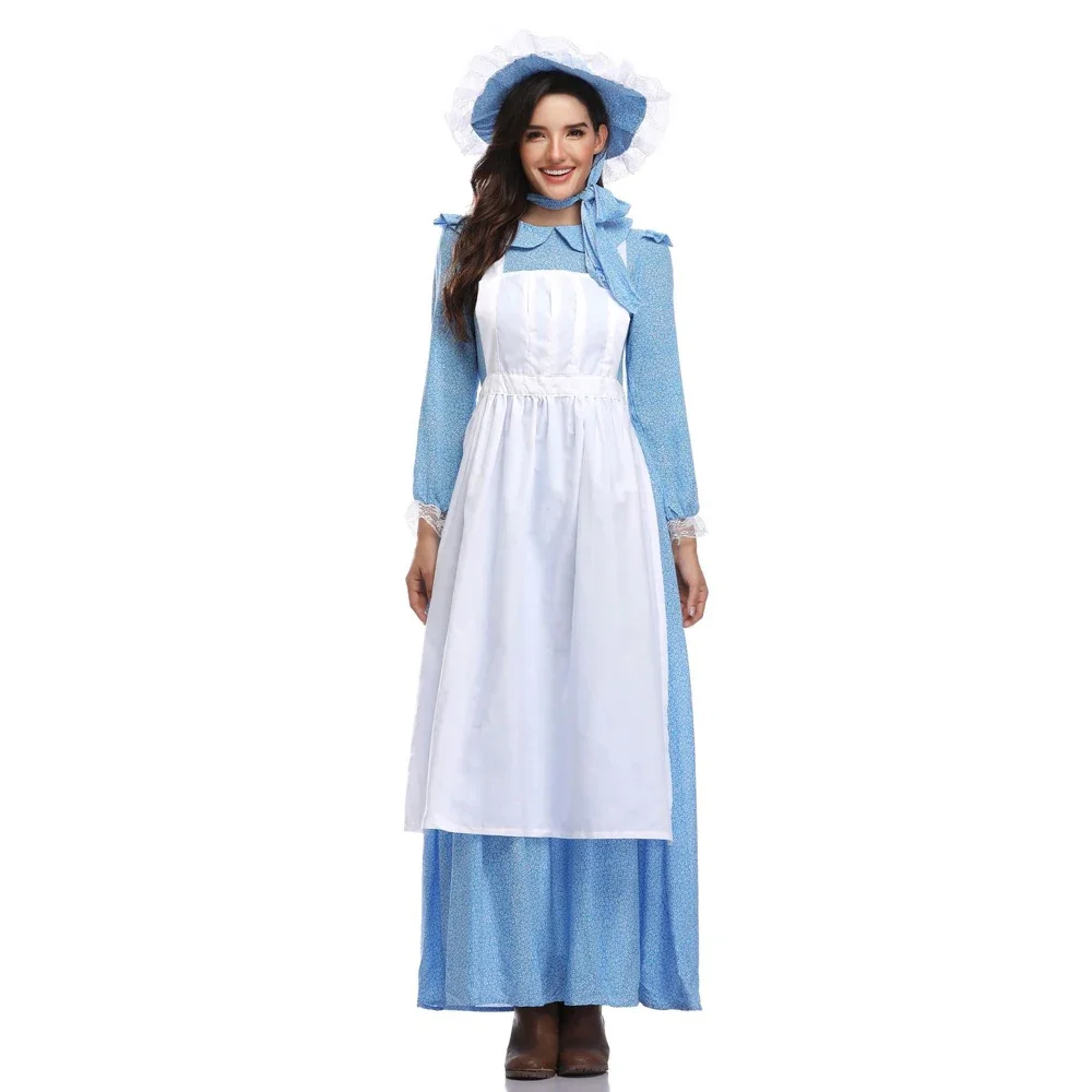 

Adult Renaissance Fairy Tale Idyllic Stage Farm Dress Costumes Cosplay For Woman Halloween Game Stage Beach Party Maid Costumes