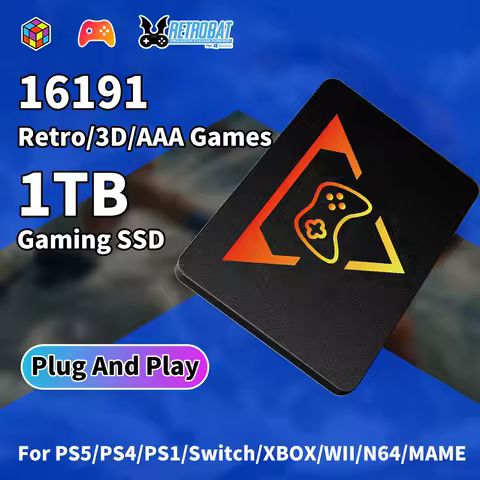 Playzone 1T Gaming SSD With 16191 Retro/AAA Games Game Console For PS5/PS4/PS1/Switch/XBOX/WII/SNES/N64 Game SSD For Windows PC