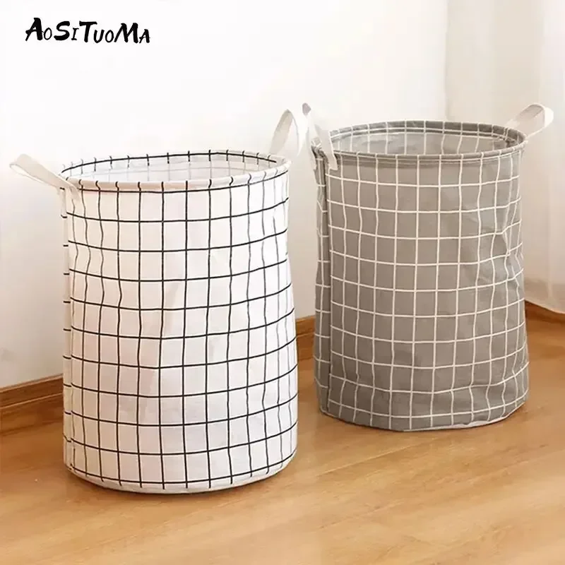 1pc Round Dirty Clothes Basket, Laundry Basket, Portable Dirty Clothes Hamper