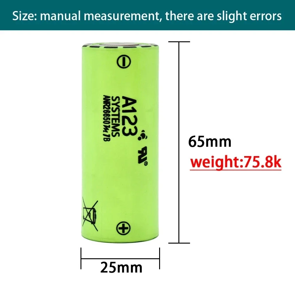 2023 NEWEST A123 26650 rechargeable battery M1B 26650 2400mah - 2500mah 70a 3.7v Li-ion high discharge Battery