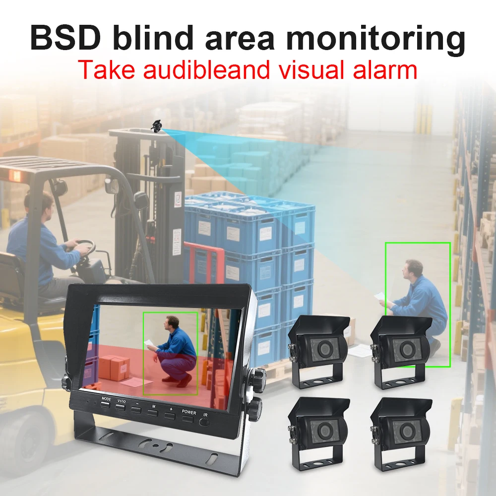 Hot Sale BSD AI Blind Spot Alarm System with DVR 4CH   and 1080P  s for Heavy  Truck