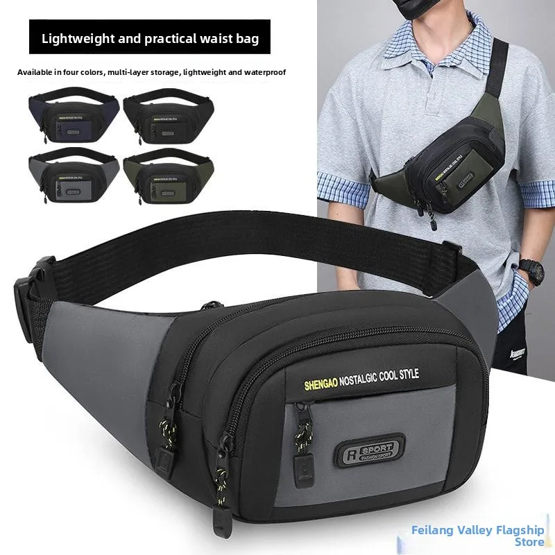 

New Fashionable Waterproof Waist Bag Unisex Large Capacity Sporty Mobile Phone Bag with Multiple Compartments Durable Oxford ...