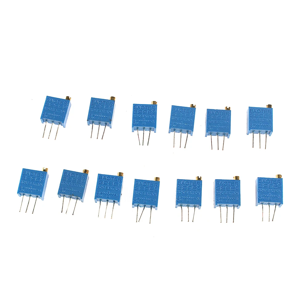 13pcs 3296w 100r-1m Trimmer Potentiometer Sortiment Set variabler Widerstand Kit 1k 2k 5k 10k 20k 50k 200k k 1m