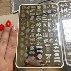 Nail Art Stamp Plate 14.5*9.5cm Polka Dot, Wave, Geometric, Stripe Patterns Transfer Template Diy Tool For Print Manicure Design