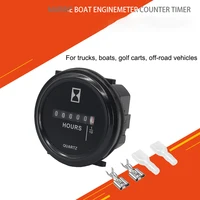Contador horario Digital DC 12v 24v 36v, temporizador de cuarzo para motor de barco marino, medidor redondo impermeable de 2 "", motocicletas, coches y camiones